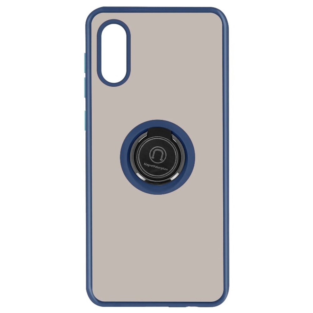 Samsung A01 Bi-material Metal Ring Function Stand blue phone case